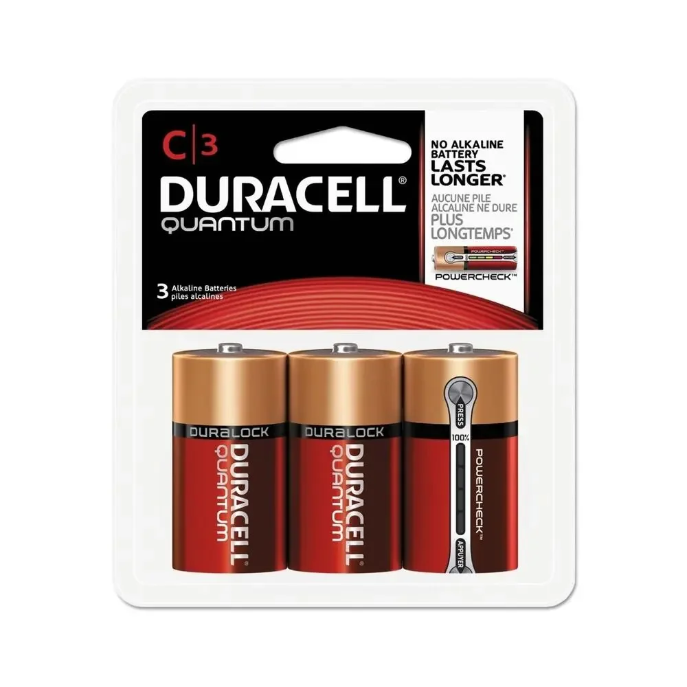 Duracell C QUC3RFP Quantum Alkaline Batteries Duralock Power Preserve Tech. 3 Pk